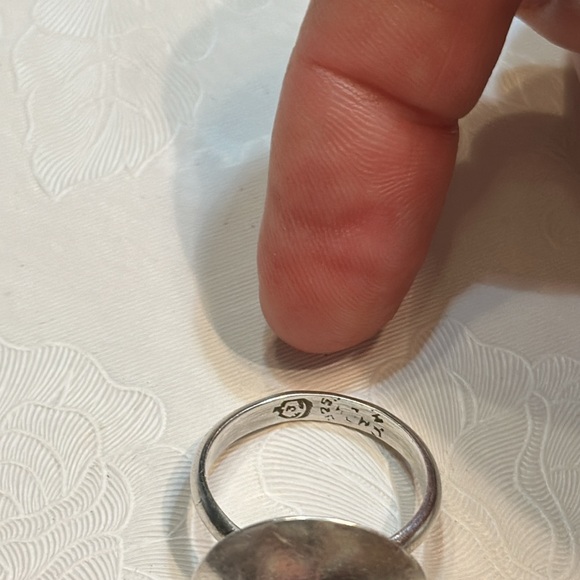 Vintage Real Azurite 925 Sterling Silver Geometric Ring size 7 3/4” STAMPED🔥🔥 - Picture 8 of 13